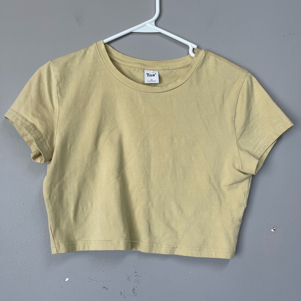 TNA Aritzia yellow crop top